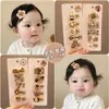 Pinza de pelo completa de tela para bebé, no daña el pelo de la niña, linda, súper linda, pinza pequeña para bebé, accesorios para el pelo de color café con leche para niños