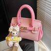 Bolso Platino Portátil de Moda con Textura de Alta Gama para Mujer 2025 Nuevo Transfronterizo Patrón Lichi Elegante Combinable Bolso de Hombro Cruzado