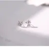 Pendientes de botón de plata de ley S925 con forma de alce para mujer, temperamento simple, lindos, pequeños, temperamento Mori, hada fresca, estudiante