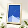Moldura de foto tridimensional oca em madeira bicolor com veios de madeira, cor de madeira natural nórdica, para uso em mesa e pendurar na parede, moldura de foto decorativa simples e moderna