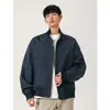 Jaqueta curta patchwork Cleanfit masculina, nova coleção outono 2026, estilo retrô americano, jaqueta bomber moderna de corte solto