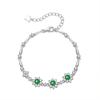 Atacado de fábrica alta qualidade gelo através de material natural perigoso pulseira de jade água azul s925 prata incrustada design pequeno e fresco