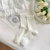 Miu Estilo Ballet Lazo Boca de Burbuja Calcetines Apilables Verano Malla Delgados Calcetines Medios Encaje Sin Costuras Anti-Pilling
