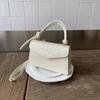 Bolsa Nova de Design Coreano 2025, Bolsa Transversal Quadrada Pequena Retro Fashion e Texturizada, Bolsa de Ombro Simples e Estilosa Tendência para Meninas
