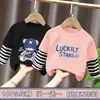 Camiseta interior básica de algodón puro para niños, camiseta de manga larga para primavera y otoño para niños, corte holgado, nueva colección primavera 2026 para niños, top falso de dos piezas
