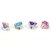 Pendientes de Titanio F136 Corazón Fondo Redondo Circonita 5A Clavo de Hueso de Oreja Pendientes para Labio Joyería para Piercing de Aleación de Titanio G23 Accesorios