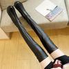 Botas Meia Outono e Inverno Novas Botas de Cano Alto Botas Botas Longas Femininas Acima do Joelho Cavaleiro Inverno 2021 Botas Pequenas Forradas com Fleece