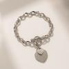 Pulsera de acero de titanio con hebilla OT de circonita de amor, para niñas, moda de personalidad de red, accesorios de moda populares, pulsera de estilo simple europeo y americano ins