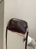 Bolsa de Ombro Feminina de Couro de Vaca de Primeira Camada Bolsa Transversal Estudantil Moderna para o Dia a Dia Estilo Concha Sofisticada Versátil Couro Genuíno