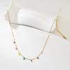 L07 Colgante de Circonita Brillante Estilo Festivo Impresionante Collar de Acero Inoxidable Joyería Estilo Francés Varios Colores