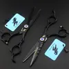 Tijeras de Peluquería de 6.0 pulgadas, Mango Negro Hueco, Piedra Preciosa Barnizada, Dientes Triples, Tijeras Planas, Tijeras Entresacadoras, Tijeras de Desbaste