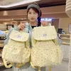 Mochila Saco com Tampa Flip-Top de Bolinhas para Mulheres, Estilo Universitário, Bolsa para Faculdade e Trabalho, Mochila Pequena Casual de Viagem de Nicho
