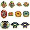 Accesorios Estilo Chino Aleación Esmalte Cloisonné Patrón de Nube Monedas de Agujero Recto, Cuentas, Fortuna y Prosperidad Cuentas de Loto Nube Trasera