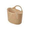 Cesta de Armazenamento de Plástico com Aparência de Rattan para Casa Mais Vendida, Caixa de Armazenamento Estilo Bambu Vintage de Luxo Leve, Cesto de Roupa Suja