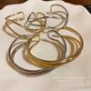 Pulsera de apertura multicapa transfronteriza de Europa y Estados Unidos, pulsera de metal con personalidad simple, joyería de temperamento de estilo frío, venta al por mayor para mujeres