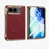 Adecuado para iPhone Duo, funda de teléfono magnética plegable con textura de fibra de carbono, Apple 18 Fold, protector de pantalla de vidrio templado integrado, para ventas transfronterizas