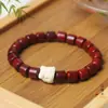 Cuentas de Barril de Sándalo Rojo para Pulsera Estilo Danza del León DIY, Tamaño 8x8, Cuentas de Oración Unisex, Fabricante de Joyería Decorativa