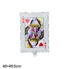 Globos de Papel de Aluminio de Póker, Piezas Cuadradas, Corazones, Tréboles, Picas Negras, Dados, Tema de Casino, Decoraciones para Fiesta de Juegos de Casino