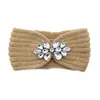 Banda para el cabello de punto con incrustaciones de diamantes de estilo europeo y americano, protector de orejas para lavarse la cara, accesorios para el cabello de moda para yoga, diadema de lana cálida para otoño e invierno.