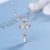 Lindo colgante de oso S925 collar de borla de circonita de plata esterlina cadena de clavícula entrega de una sola pieza Corea del Sur Dongdaemun todo a juego