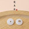 Botón de hoja de loto de jade artificial para cheongsam, botón redondo de esmalte, estilo antiguo, camisa Hanfu para mujer, ropa étnica, botón decorativo