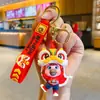 Chaveiro Cavalo Dança do Leão Estilo Chinês Ano do Cavalo, Pingente de PVC Bolsa da Fortuna Instantânea, Presente Pequeno de Ano Novo Atacado