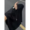 Camiseta sem mangas de malha de seda gelada de secagem rápida para homens, verão estilo americano patchwork desconstruído, regata para esportes fitness
