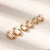 Pendientes Geométricos Taina Europeos y Americanos Transfronterizos de Acero Inoxidable Chapados en Oro de 18 Quilates, Pendientes de Lujo Ligero de Gama Alta de Nicho para Mujer al por Mayor