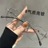 Gafas de Ojo de Gato Doradas de Alambre Ultraligeras de Diseñador para Mujer, Armazones de Metal Lisos para Miopía, Armazones de Gafas Versátiles y Elegantes