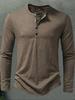 Camiseta de manga larga para hombre transfronteriza de Amazon transfronteriza de otoño e invierno. Nueva camiseta polo con cuello Henry de moda de manga larga para hombre.