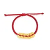 Dinero de los Cinco Emperadores 999 Oro de Pie Cuentas de Transferencia de Oro Pulsera de Oro Puro Dinero de la Suerte Año Cuerda Roja Cadena de Pie DIY para Hombres y Mujeres