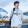 Camiseta de Manga Corta para Niños Verano 2026 Marca de Moda Estilo Hong Kong Ins Holgada de Media Manga Camisetas Juveniles de Moda para Hombres