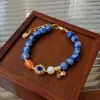 Pulsera de Cuentas de Fluorita Cristalina y Circonita Moda Lujo Ligero Pulsera de Gama Alta Temperamento de Nicho Joyería Versátil Venta al por Mayor