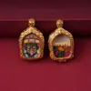 Pingente Thangka Artesanal Xizang Pintado a Ouro, Lado Duplo Deus Amarelo da Riqueza Caixa Zaki Lam Gau Amuleto para Uso Pessoal