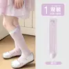 Meias de Verão Coloridas Doces Classe A Respiráveis Doces Camadas Longas de Malha Fina Sem Costura Anti-Mosquito para Meninas