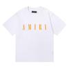 Camiseta de Manga Corta Amiri Peso Pesado Verano Holgada para Hombre y Mujer High Street Lujo Accesible Marca Americana de Moda Vtg Pareja Manga Media