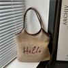 Estilo de Férias de Um Ombro Verão Leve Casual Bolsa de Axila Design Pastoral Versátil da Beira-Mar Fashionável Letras