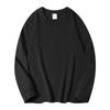 Camiseta básica branca lisa de algodão puro 260G, marca de tendência, gola redonda, manga longa, roupas masculinas, T-shirt branca