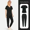 Talla Extra Unisex Secado Rápido Delgado Manga Corta Pantalón Largo Cuello en V Color Sólido Hospital Doctor Enfermera Uniforme Quirúrgico
