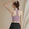 Sujetador de Yoga con Espalda en H y Copa Fija para Mujer, Sensación de Piel Desnuda, Transpirable, Secado Rápido, Ropa Interior Deportiva Amigable con la Piel, Chaleco Deportivo para Pilates y Fitness