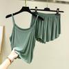 Camisola de verão quente feminina de verão fina solta plus size conjunto de pijama shorts internos de renda colete conjunto de duas peças