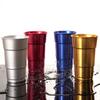 Taza de alúmina escalonada, taza para bebida fría de cola, impresión cepillada con logotipo, para acampar al aire libre, taza de aluminio de grado alimenticio