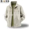 Nova Jaqueta Tendência da Moda Casual Primavera e Outono para Homens, Cardigã Casaco de Trabalho Cor Sólida com Gola Alta, Roupas Casuais de Negócios para Homens