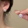 Brincos de Ano Novo e Natal Floco de Neve Giratório Argola de Orelha Brilhante Zircônia Brilhante Brincos de Franja Inverno Alto Senso Temperamento Brincos Femininos