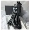 Nuevas Botas Elásticas Ajustadas a la Pierna de Tacón Grueso y Punta Cuadrada Estilo Retro Elegantes de Tacón Alto Hasta la Rodilla Botas de Moda Versátiles para Mujer