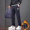 Pantalones Casuales para Hombre Transfronterizos Otoño Elásticos Holgados Pierna Recta China 2026 Estilo Otoño/Invierno Marca de Moda Pantalones con Felpa Hombre
