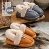 Pantuflas de Felpa Impermeables y Cálidas de Algodón para Mujer, Hogar Interior, Otoño/Invierno, Uso en Hogar de Pareja, Silenciosas, Suela Gruesa, Zapatos de Algodón Postparto