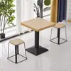 Mesa de negociación engrosada, habitación de hotel en alquiler, restaurante de comida rápida, juego de mesa y sillas para té de burbujas y bocadillos, cafetería, mesa cuadrada pequeña de color pizarra