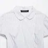 Comercio Exterior Transfronterizo 2026 Primavera Nuevo Producto Estilo Europeo y Americano Moda Camisa de Popelina Rayada de Manga Corta con Cuello de Muñeca 2066010