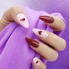 Nova cor popular de Primavera e Verão Moda celebridade da internet amor manicure produto acabado menina Diário adesivo de unha postiça 24 peças produto acabado